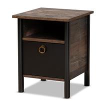 Mesa de cabeceira Baxton Studio Vaughan Modern Wood marrom/preta