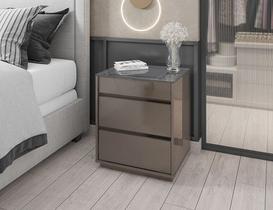 Mesa De Cabeceira Belize Cinza/Perola - Casa D Móveis Mesa De Cabeceira Belize Cinza/Perola - Casa D Móveis