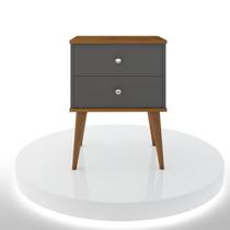 Mesa de Cabeceira Berlim 2 gavetas Onix/freijó