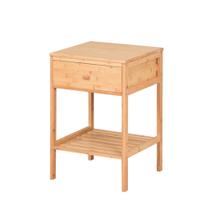Mesa de Cabeceira Bidê em Bambu, Mesinha Lateral de Sofá com Gaveta e Prateleira 60x40cm, Heimon Mesa de Cabeceira Bidê em Bambu, Mesinha Lateral de Sofá com Gaveta e Prateleira 60x40cm, Heimon