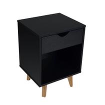 Mesa De Cabeceira Bilbo Preto 1Gav C/Nicho - INOVAKASA