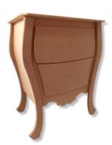 Mesa De Cabeceira Bombe 2 Gavetas Retro Quarto Mdf Cru