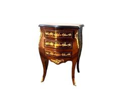 Mesa De Cabeceira Bombê Madeira De Faia Maciça Marchetaria Mesa De Cabeceira Bombê Madeira De Faia Maciça Marchetaria