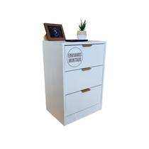 Mesa de Cabeceira Branca 3 Gavetas 50cm Gaveteiro Quarto Cama 100% Já Montado - Fl Decor