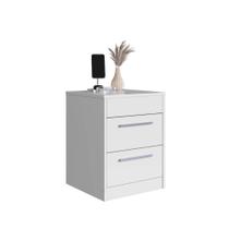 Mesa de Cabeceira Branca com 2 Gavetas e Compartimento Oculto 40cm Art In Móveis Mesa de Cabeceira Branca com 2 Gavetas e Compartimento Oculto 40cm Art In Móveis