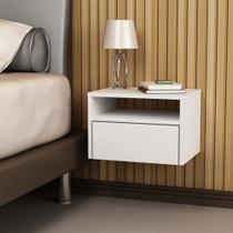 Mesa de cabeceira branca MDF 1 gaveta Mesa de cabeceira branca MDF 1 gaveta