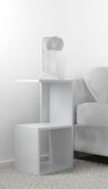 Mesa De Cabeceira Branca Modular 60x25x25cm MDF Mesa De Cabeceira Branca Modular 60x25x25cm MDF
