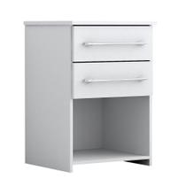 Mesa de Cabeceira Bruna Mdp 2 Gavetas Branco Mesa de Cabeceira Bruna Mdp 2 Gavetas Branco