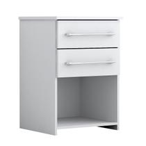 Mesa De Cabeceira Bruna Mdp 2 Gavetas Branco Mesa De Cabeceira Bruna Mdp 2 Gavetas Branco