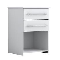 mesa de cabeceira Bruna MDP 2 Gavetas Branco mesa de cabeceira Bruna MDP 2 Gavetas Branco