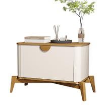 Mesa de Cabeceira Buriti com 1 Porta e Pés de Madeira Maciça Mesa de Cabeceira Buriti com 1 Porta e Pés de Madeira Maciça