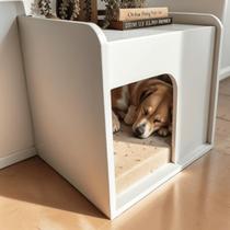 Mesa de cabeceira cama pet cães 45x45x40 Branco