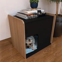 Mesa de cabeceira cama pet cães 45x45x40 Preto e madeirado Mesa de cabeceira cama pet cães 45x45x40 Preto e madeirado