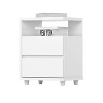 Mesa de Cabeceira Campeche 2 Gavetas Branco