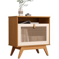 Mesa de Cabeceira Camu-Camu New 1 Porta e Pés Madeira Maciça