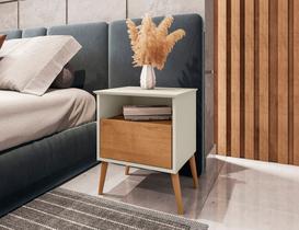 Mesa de Cabeceira Cancun Decorativa Quarto Criado Moderno c/ Gaveta e Prateleira Nicho Várias Cores Mesa de Cabeceira Cancun Decorativa Quarto Criado Moderno c/ Gaveta e Prateleira Nicho Várias Cores