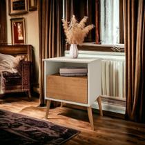 Mesa De Cabeceira Cancun Off White E Naturalle Bechara Mesa De Cabeceira Cancun Off White E Naturalle Bechara