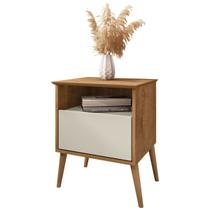 Mesa de Cabeceira Cancun Quarto 1 Gaveta Pés Madeira Maciça