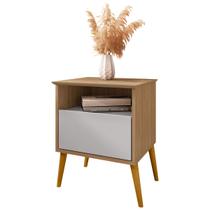 Mesa de Cabeceira Cancun Quarto 1 Gaveta Pés Madeira Maciça