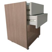 Mesa De Cabeceira Carvalho Rodas Gel 100% Mdf Com 2 Gavetas 55x40x35