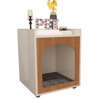 Mesa de Cabeceira Casinha de Cachorro/Gato PET Off White Freijo Ofertamo