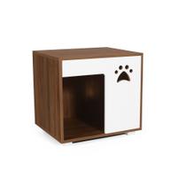 Mesa de Cabeceira Casinha Pet Cachorro com Almofada Max Branco/Noronha