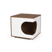 Mesa de Cabeceira Casinha Pet Cachorro com Almofada Noa Branco/Noronha