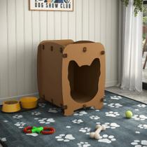 Mesa De Cabeceira Casinha Pet Dog MDF Natural