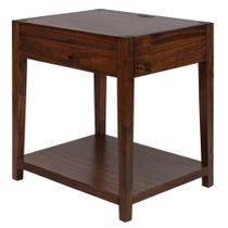 Mesa de cabeceira Casual Home Notre Dame com portas USB, marrom quente