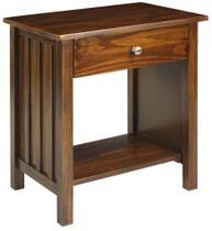 Mesa de cabeceira Casual Home Vanderbilt com 4 portas USB, marrom quente Mesa de cabeceira Casual Home Vanderbilt com 4 portas USB, marrom quente