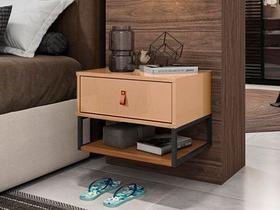 Mesa de Cabeceira Champagne/Cedro Sigma Casa D