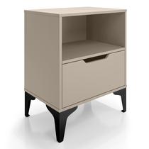 Mesa de Cabeceira Com 1 Gaveta Corrediça Telescópica Nicho Base em Aço LH Móveis