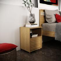 Mesa de Cabeceira com 1 Gaveta e detalhe Ripado