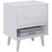 Mesa de Cabeceira com 1 Gaveta e Nicho Lima Branco Mesa de Cabeceira com 1 Gaveta e Nicho Lima Branco