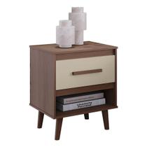 Mesa De Cabeceira Com 1 Gaveta E Nicho Lima Savana - Off White Mesa De Cabeceira Com 1 Gaveta E Nicho Lima Savana - Off White