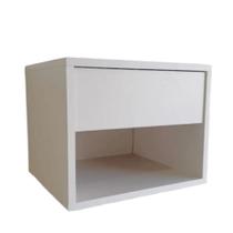Mesa de Cabeceira Com 1 Gaveta MDF 35X28X30 Acabamento PVC Corrediças Metal Modelo Telescópica Moderna