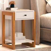 Mesa de Cabeceira com 1 Gaveta Mexico Perola Brilho