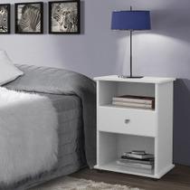 Mesa de Cabeceira com 1 Gaveta Otto Branco - Móveis Primus