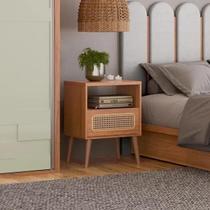 Mesa de Cabeceira com 1 Gaveta Tela Natural 100% MDF Marrom Mesa de Cabeceira com 1 Gaveta Tela Natural 100% MDF Marrom