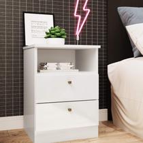 Mesa de Cabeceira com 2 Gavetas 39,8cm 0187 Irlanda Genialflex Mesa de Cabeceira com 2 Gavetas 39,8cm 0187 Irlanda Genialflex