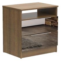 mesa de cabeceira com 2 Gavetas com Espelho Rustic Madesa 3227