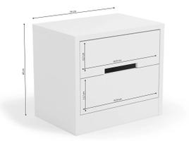 Mesa De Cabeceira Com 2 Gavetas Kappesberg Mdf/mdp 48x38x54 Cm Pintura Uv Brilhante Branco S822 Mesa De Cabeceira Com 2 Gavetas Kappesberg Mdf/mdp 48x38x54 Cm Pintura Uv Brilhante Branco S822