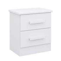 Mesa de Cabeceira com 2 Gavetas - New Athos-Branco - Móveis D'Doro Mesa de Cabeceira com 2 Gavetas - New Athos-Branco - Móveis D'Doro