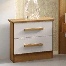 Mesa de Cabeceira com 2 Gavetas - New Athos-Cinamomo/Off White - Móveis D'Doro Mesa de Cabeceira com 2 Gavetas - New Athos-Cinamomo/Off White - Móveis D'Doro
