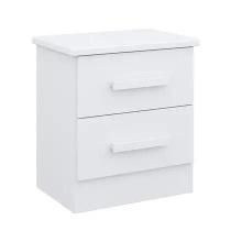 Mesa de Cabeceira com 2 Gavetas New AthosBranco Móveis DDoro