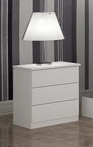 Mesa de Cabeceira com 3 Gavetas - 028 -Neve - Star Móveis