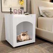 Mesa de Cabeceira com Casinha PET Londres Branco