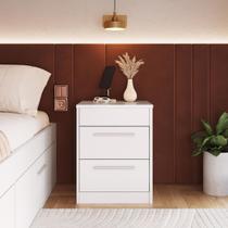 Mesa de Cabeceira com Compartimento Oculto Lock Branco Mesa de Cabeceira com Compartimento Oculto Lock Branco
