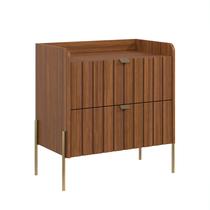 mesa de cabeceira com gaveta para cama quarto moriah 60cm pés e puxadores em ferro classico dourado