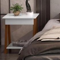 Mesa de Cabeceira com Gaveta Verona Amadeirado Branco